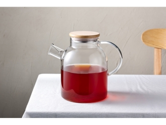 Изображение №9 | Стеклянный чайник с бамбуковой крышкой «Sencha M» (прозрачный)