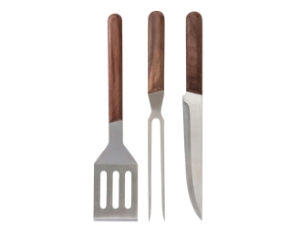Изображение №4 | Набор для барбекю из ореха «Flank» (коричневый, серебристый)