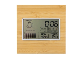 Изображение №2 | Бамбуковая метеостанция с часами «Moscow Heat» (натуральный/белый)