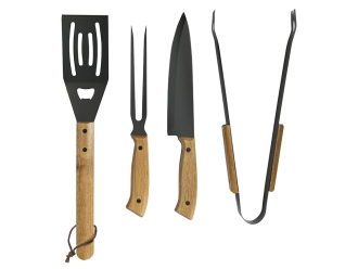 Изображение №3 | Набор для барбекю «Ribeye» из акации (инструменты- черный/дерево, чехол- черный)