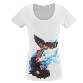 Изображение №1 | Футболка женская «Гиганты Вселенной», белая, размер S