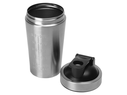 Изображение №2 | Спортивный шейкер из нержавеющей стали «Top Up» (серебристый, черный)