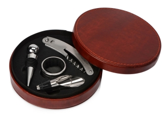 Изображение №1 | Набор аксессуаров для вина «Fabrizio» (коричневый/серебристый)