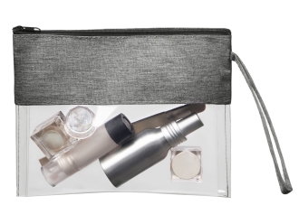 Изображение №1 | Прозрачная косметичка «Leony» из ПВХ и ткани (прозрачный/темно-серый)