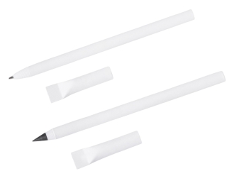 Изображение №3 | Подарочный набор «Recycled Duo» c шариковой ручкой и вечным карандашом из переработанной бумаги (белый)