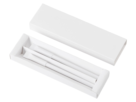 Изображение №2 | Подарочный набор «Recycled Duo» c шариковой ручкой и вечным карандашом из переработанной бумаги (белый)