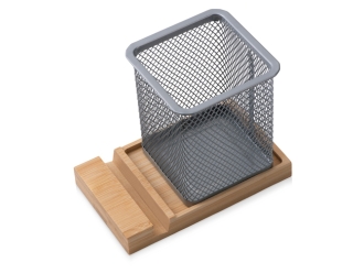 Изображение №1 | Подставка для ручек и телефона «Fika» (серебристый, натуральный)