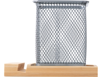 Изображение №4 | Подставка для ручек и телефона «Fika» (серебристый, натуральный)