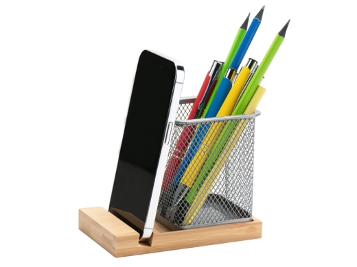 Изображение №2 | Подставка для ручек и телефона «Fika» (серебристый, натуральный)