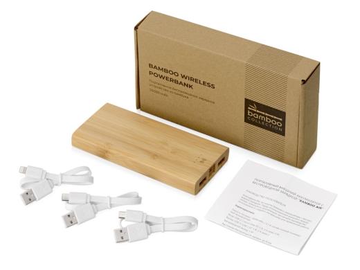 Изображение №11 | Внешний беспроводной аккумулятор из бамбука «Bamboo Air», 10000 mAh (натуральный)