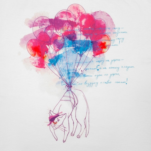 Изображение №3 | Футболка женская «Удивительная кошка», белая, размер S