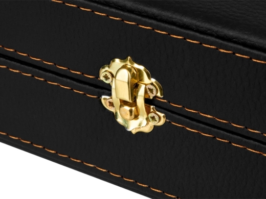 Изображение №4 | Подарочный набор хрустальных стопок (стопки- прозрачный/золотистый, шкатулка- темно-коричневый/рыжий)