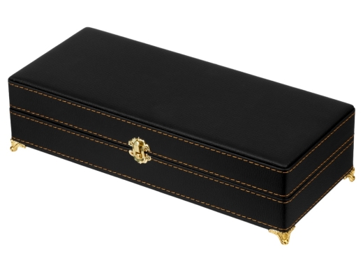 Изображение №9 | Подарочный набор хрустальных стопок (стопки- прозрачный/золотистый, шкатулка- темно-коричневый/рыжий)