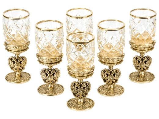 Изображение №4 | Набор «Подарочный» (стопки- прозрачный/золотистый, шампура- серебристый/коричневый, дипломат- темно-коричневый)