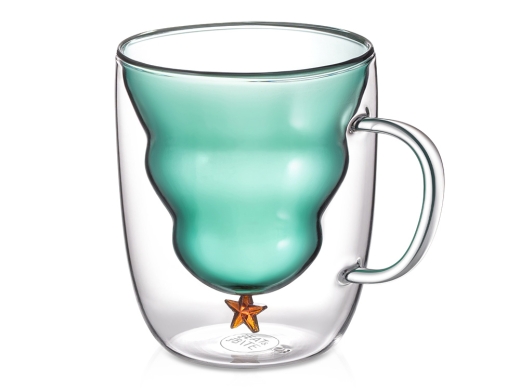 Изображение №1 | Кружка с двойными стенками с елочкой внутри «Winter Wonderland» (прозрачный, зеленый)