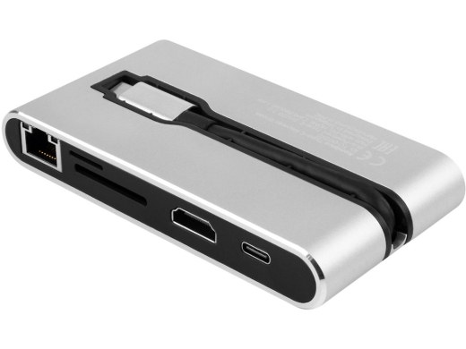 Изображение №3 | Хаб 8-в-1 Type-C «Hermes», USB 3.0 x 3, Type-C PD, HDMI, LAN, картридер (черный)
