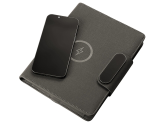 Изображение №5 | Подарочный набор «Twilight»: органайзер А5 с беспроводной зарядкой и металлическая шариковая ручка со светящимся логотипом (черный)