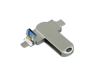 Изображение №2 | USB 3.0-флешка на 64 Гб для айфона 3 в 1 64Gb (серебристый)