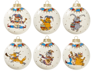 Изображение №3 | Набор новогодних игрушек, 6 шт (белый, разноцветный)