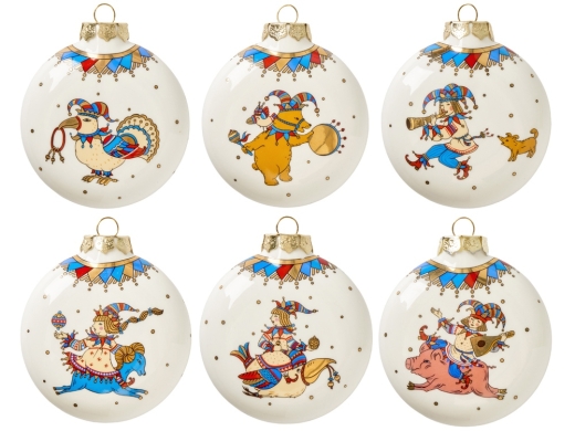 Изображение №2 | Набор новогодних игрушек, 6 шт (белый, разноцветный)