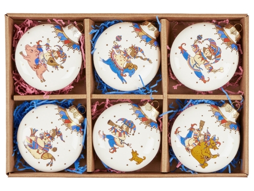 Изображение №4 | Набор новогодних игрушек, 6 шт (белый, разноцветный)