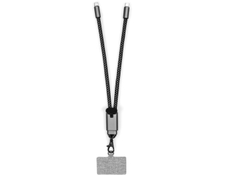 Изображение №1 | Ремешок-держатель для телефона с зарядным кабелем USB-C - USB-C «Lany Wristband Charge Eco» (серый)