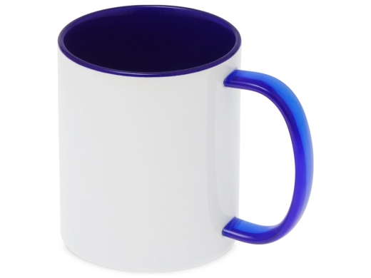 Изображение №1 | Керамическая кружка со стеклянной ручкой для сублимации «Charm» (белый, синий)