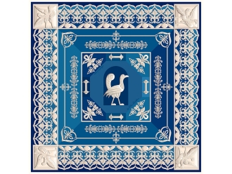 Изображение №1 | Платок «Птица дивная» (синий)