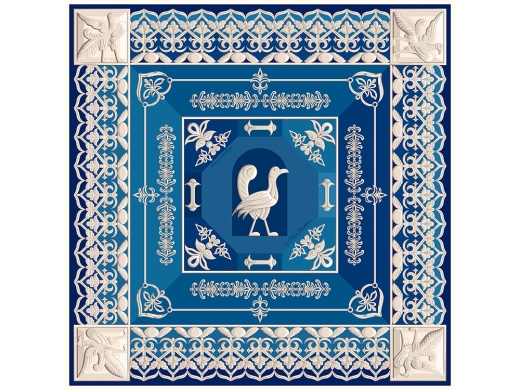 Изображение №1 | Платок «Птица дивная» (синий)