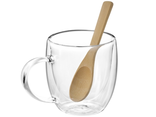 Изображение №7 | Кружка с двойными стенками на подставке с ложкой «Teatrio» (прозрачный)