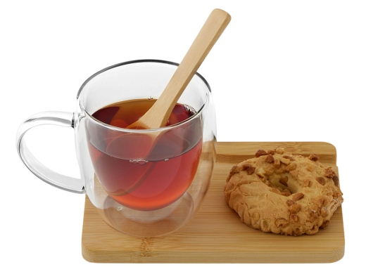 Изображение №9 | Кружка с двойными стенками на подставке с ложкой «Teatrio» (прозрачный)