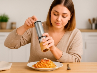 Изображение №8 | Электрическая мельница для специй, на батарейках «Clove» (серебристый, коричневый)