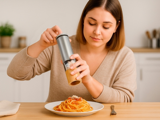 Изображение №8 | Электрическая мельница для специй, на батарейках «Clove» (серебристый, коричневый)