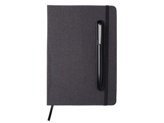 Изображение №3 | Блокнот А5 «NotaBene» с металлической шариковой ручкой и подставкой для телефона (черный)