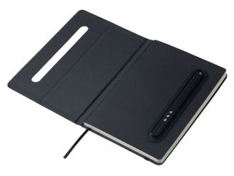 Изображение №5 | Блокнот А5 «NotaBene» с металлической шариковой ручкой и подставкой для телефона (черный)
