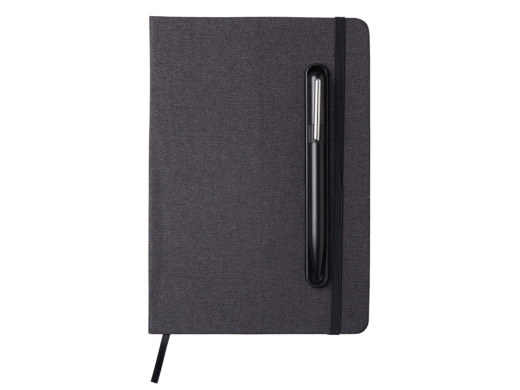 Изображение №3 | Блокнот А5 «NotaBene» с металлической шариковой ручкой и подставкой для телефона (черный)