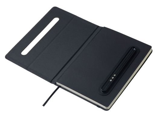Изображение №5 | Блокнот А5 «NotaBene» с металлической шариковой ручкой и подставкой для телефона (черный)