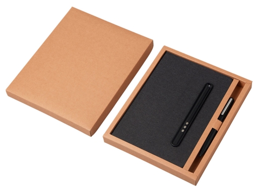 Изображение №12 | Блокнот А5 «NotaBene» с металлической шариковой ручкой и подставкой для телефона (черный)