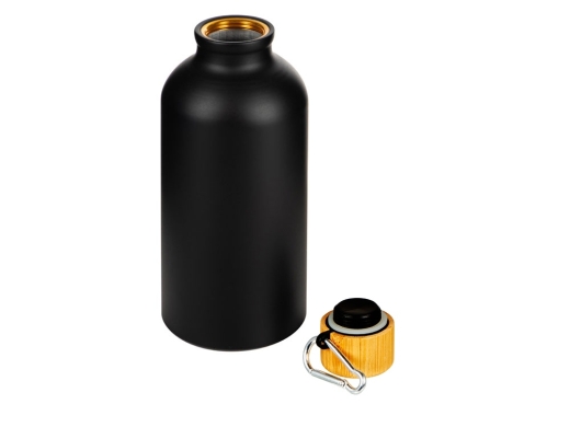 Изображение №2 | Бутылка «Hip S Bamboo» с карабином, 400 мл, матовая (черный)