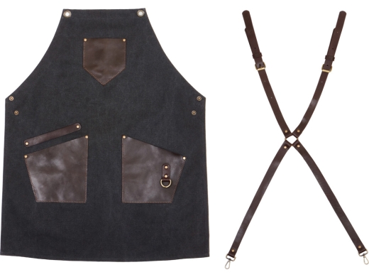 Изображение №6 | Фартук из канваса с карманами (черный/темно-коричневый)