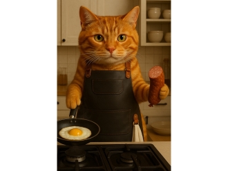 Изображение №5 | Фартук из натуральной кожи с карманами (черный/светлый бук)