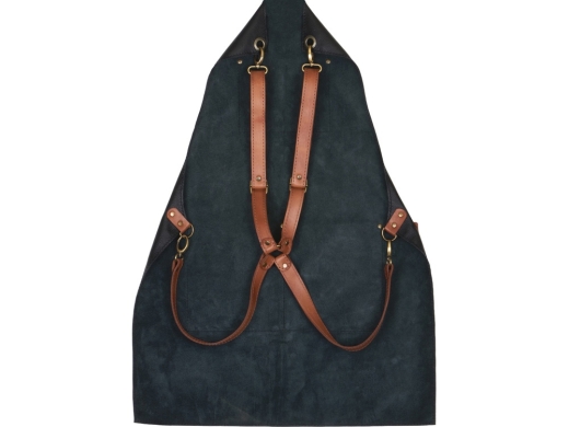 Изображение №8 | Фартук из натуральной кожи с карманами (черный/светлый бук)