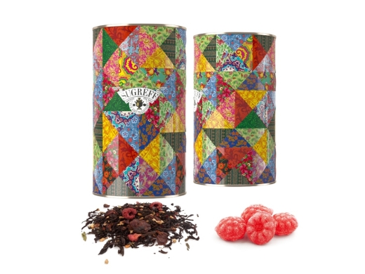 Изображение №1 | Подарочный набор с черным чаем и малиновыми леденцами в тубусе (мультиколор)