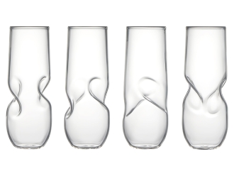 Изображение №5 | Набор из двух бокалов и пробки для шампанского «Bubbly Bliss» (черный, прозрачный)