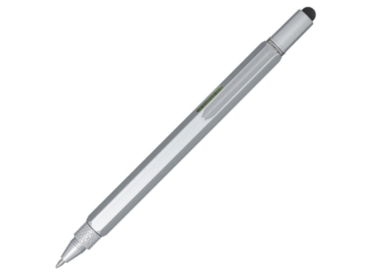 Изображение №1 | Ручка шариковая многофункциональная из переработанного алюминия «Dora» черный (серебристый)