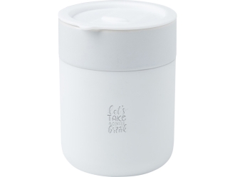 Изображение №5 | Кружка «Java» с силиконовой оберткой и пластиковой крышкой (белый)