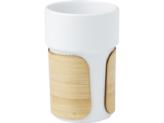 Изображение №1 | Стакан «Fika» с бамбуковым чехлом (белый)