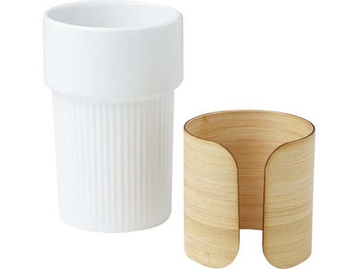 Изображение №3 | Стакан «Fika» с бамбуковым чехлом (белый)