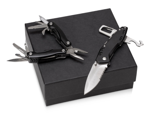 Изображение №1 | Подарочный набор с мультитулом и ножом «Blacksmith» (черный)