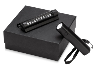 Изображение №1 | Подарочный набор с фонариком и парковочной табличкой «Blackster» (черный)